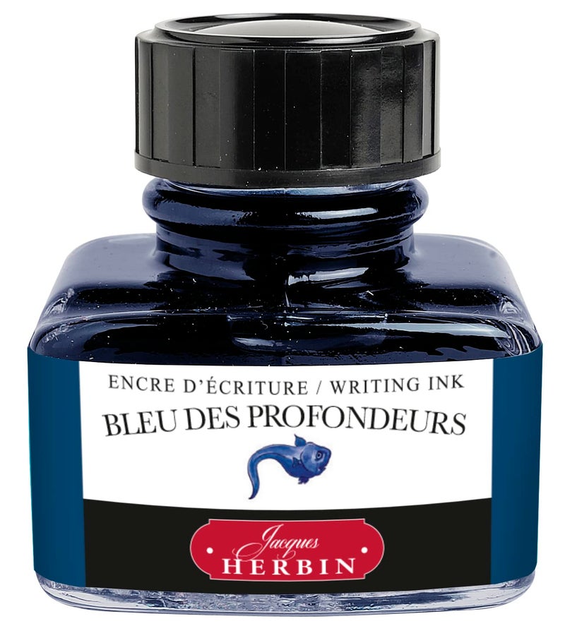 Jacques Herbin 13018T - 30ml Bottle of Ink for Fountain Pens and Rollerball Pens - Bleu des Profondeurs - Image 1